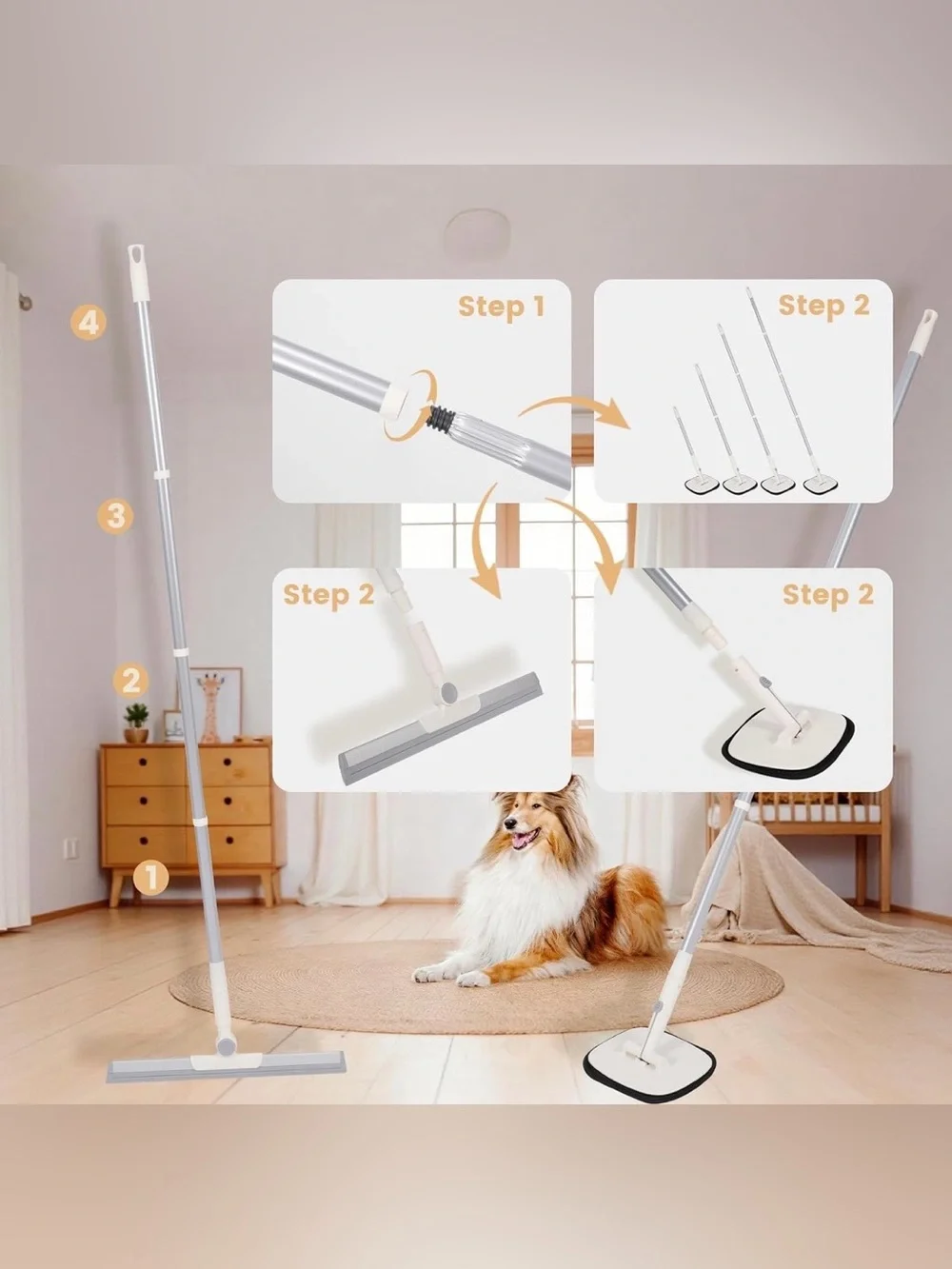 Pet Hair Remover for Cat & Dog, Reusable Pet Hair Removal Tool with Adjustable L
